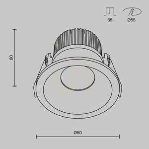 ZOOM recessed luminaire DL034-01-06W3K-W IP65 Maytoni small 7