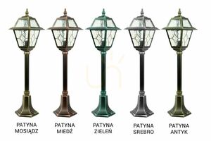 Outdoor Standing Light SU-MA K 5002/3/N Black Patina 80 cm Rustic Lantern small 6