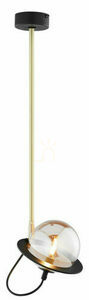 Jupiter PLANET 1890 pendant light, gold and black, 1×G9, 65 cm small 1