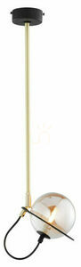 Jupiter PLANET 1890 pendant light, gold and black, 1×G9, 65 cm small 3