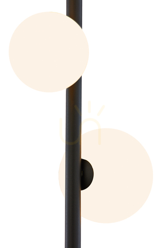 Check Jupiter TAIDA 1929 floor lamp, black, 4 opal glass globes, 4x G9