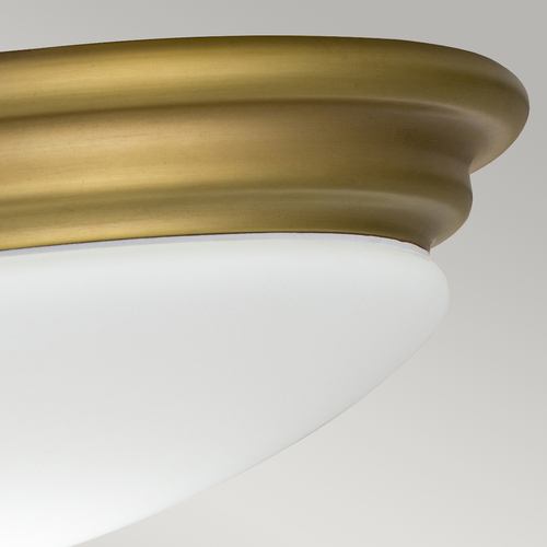Check Brompton Flush Ceiling Light - 1 Light - Brushed Brass Elstead