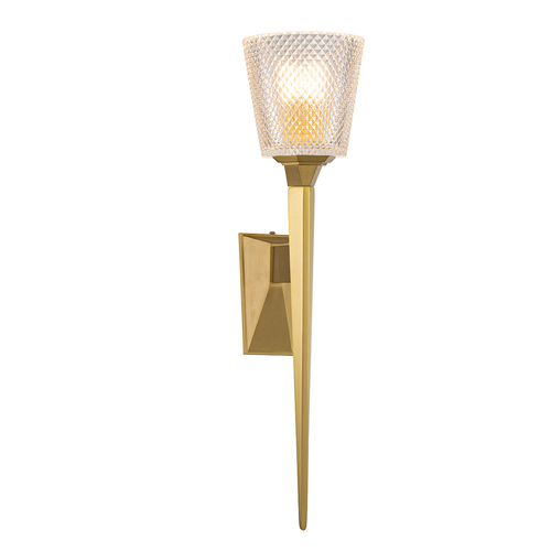 Check Verity 1 Light Bathroom Wall Light IP44 – Brushed Brass Elstead