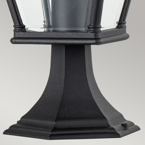 Check Bayview medium pedestal lantern - 1 light - black IP44 Elstead