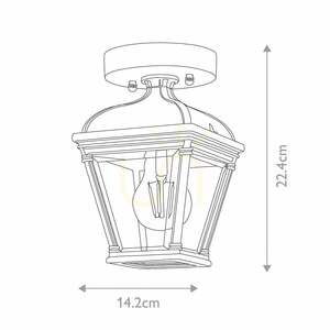 Bayview Porch Ceiling Lantern - 1 light source - Black Elstead small 8