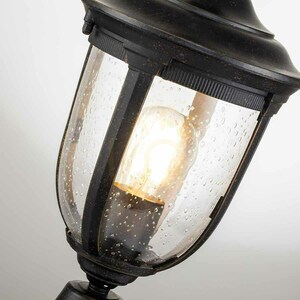Cleveland small pedestal lantern - 1 light source - Weathered Bronze Elstead small 2