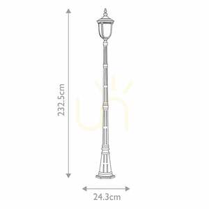 Cleveland Large Lamp Post 232.5 cm E27 60W IP44 Weathered Bronze Elstead small 4
