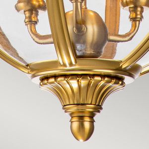 Adams 3 Light Pendant Chandelier - Brushed Brass Elstead small 4