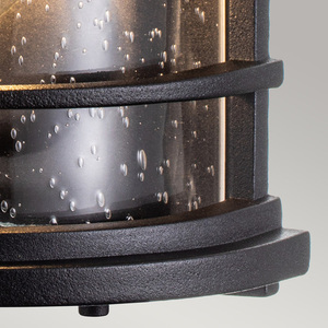 Lighthouse outdoor half wall lantern - 1 light source - Textured Black Elstead small 2