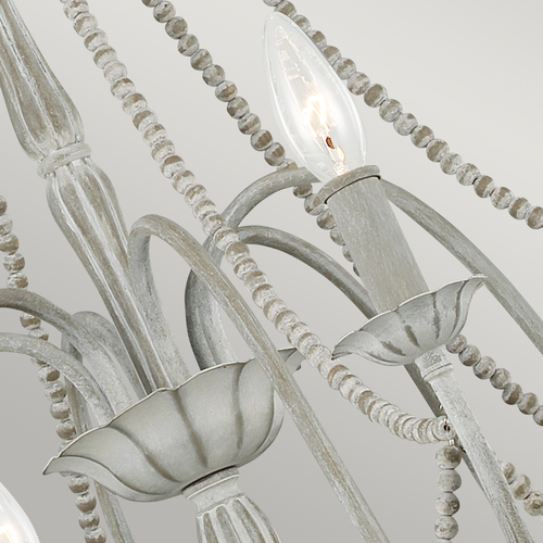 Check Maryville 6 Light Chandelier - Washed Grey Elstead