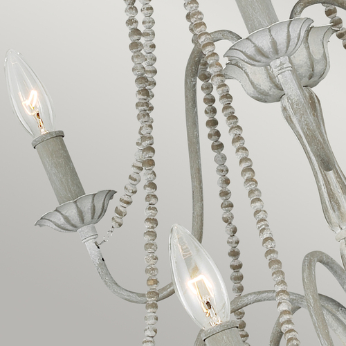 Check Elstead Maryville FE-MARYVILLE9 washed grey chandelier 9×E14 Ø81.3 cm