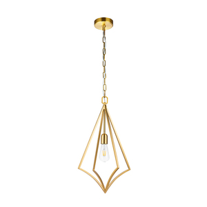 Elstead Nico FE-NICO-P-M-BB Pendant Light, Burnished Brass Steel Cage, 1xE27, 35 cm small 1