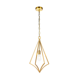 Elstead Nico FE-NICO-P-M-BB Pendant Light, Burnished Brass Steel Cage, 1xE27, 35 cm small 0
