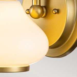 Elstead Hinkley AINSLEY bathroom wall light, brushed brass, opal glass, IP44, G9 LED 3 W small 3