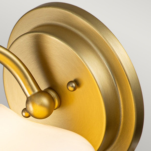 Elstead Hinkley AINSLEY bathroom wall light, brushed brass, opal glass, IP44, G9 LED 3 W small 4