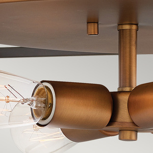 Fulton flush ceiling light - 4 light sources - Bronze and brass Elstead small 3