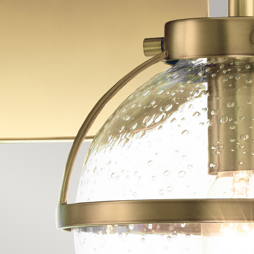 Check Hollis 2-Light Wall Light - Heritage Brass, Seeded Glass Elstead