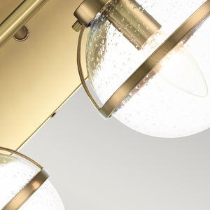 Hollis 2-Light Wall Light - Heritage Brass, Seeded Glass Elstead small 3