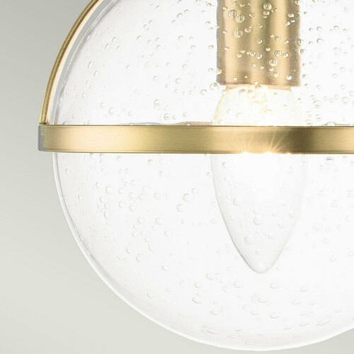 Check Hollis 3-Light Wall Light - Heritage Brass, Seeded Glass Elstead