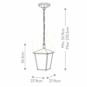 Huntersfield 3 Light Large Chain Lantern - Black Elstead small 4