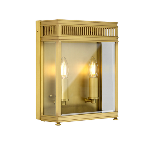 Check Outdoor wall lantern Elstead Holborn HL7-M-BB, brushed brass, 2×E14