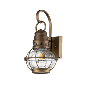 Bridgepoint 1 Light Small Wall Lantern - Natural Brass Elstead small 1