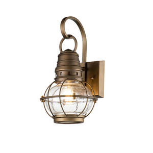 Bridgepoint 1 Light Small Wall Lantern - Natural Brass Elstead small 0