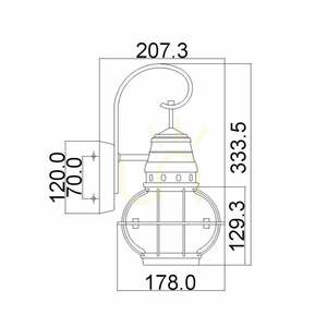 Bridgepoint 1 Light Small Wall Lantern - Natural Brass Elstead small 5