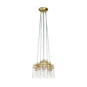 Brinley 6 Light Pendant - Brushed Brass Elstead small 1