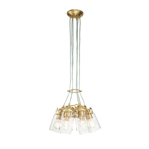 Brinley 6 Light Pendant - Brushed Brass Elstead small 2