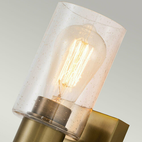 Check Deryn Wall Light - 1 Light - Natural Brass Elstead