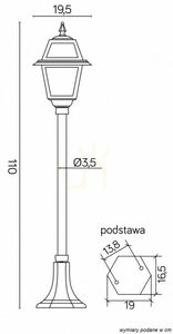 Outdoor Standing Garden Lantern SU-MA Black Patina 110 cm K 5002/2/N small 5