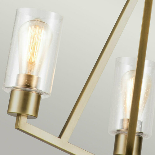 Check Deryn chandelier - 3 light sources - Natural Brass Elstead