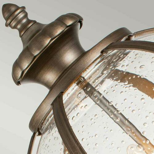 Check Halleron 3 Light Pedestal Lantern Elstead - Burnished Bronze