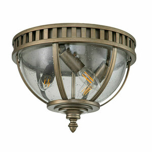 Halleron 3-light outdoor flush ceiling light E14 - burnished bronze Elstead small 1