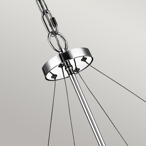 Check Piper Round Chandelier - 6 lights - Polished Chrome Elstead