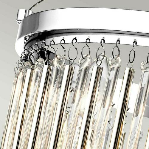 Check Piper semi-flush ceiling light - 3 light sources - Polished Chrome Elstead
