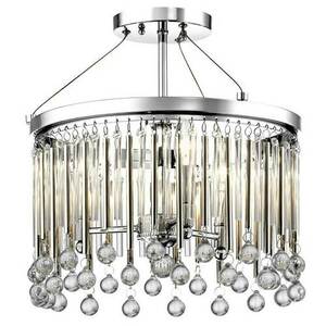 Piper semi-flush ceiling light - 3 light sources - Polished Chrome Elstead small 0