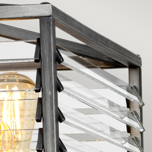 Check Elstead Louvre 6 Light Pendant LOUVRE-6P, Steel and Glass, Painted Gunmetal, 49.3 cm