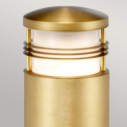 Check Newbrighton 1 Light Mini Bollard Brushed Brass E27 IP55 Elstead