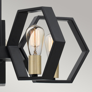 Quoizel Bismarck 5 light chandelier, Earth Black with gold sockets, 5 x E27 small 1