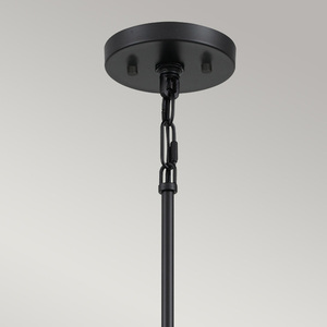 Quoizel Bismarck 5 light chandelier, Earth Black with gold sockets, 5 x E27 small 3