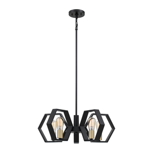 Quoizel Bismarck 5 light chandelier, Earth Black with gold sockets, 5 x E27 small 0