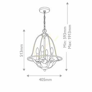 Bradbury 4 Light Pendant - Grey Ash Elstead small 5