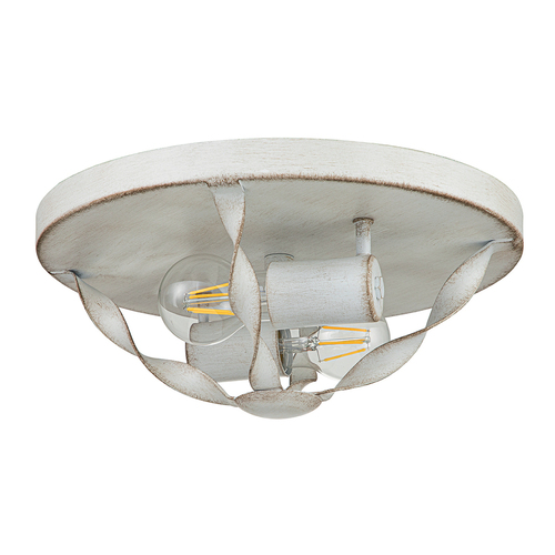 Check Bradbury 2 Light Flush Ceiling Light - Antique White Elstead