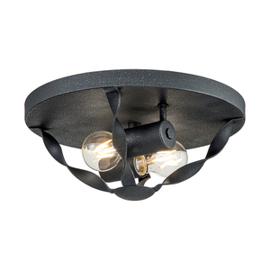 Bradbury 2 Light Flush Ceiling Light - Grey Ash Elstead small 0
