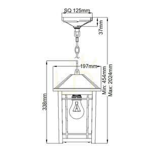 Elstead Cedar Point Outdoor Hanging Lantern, Black, 1×E27 small 4