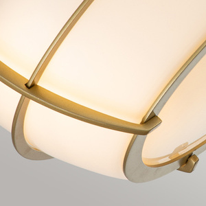 Chance bathroom flush ceiling light 2xE27 IP44 ø32.7 cm, painted brass and opal glass, Quintiesse / Elstead small 2