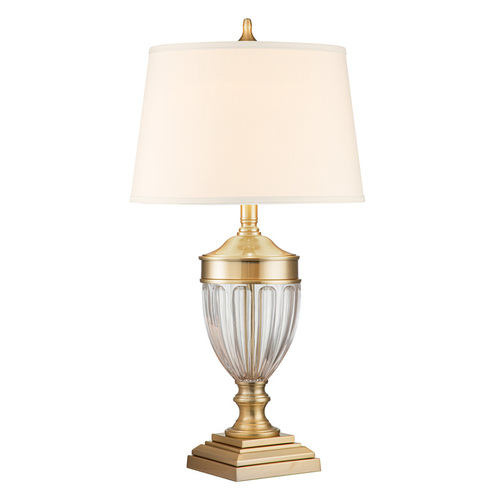 Check Dennison 1 Light Table Lamp - Brushed Brass Elstead