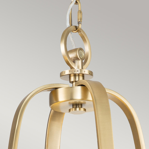 Check Quoizel Gotham 4 Light Chandelier - Brushed Brass Elstead